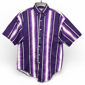 Vintage Panhandle Slim Purple and White Striped Men's Shirt made in USA small